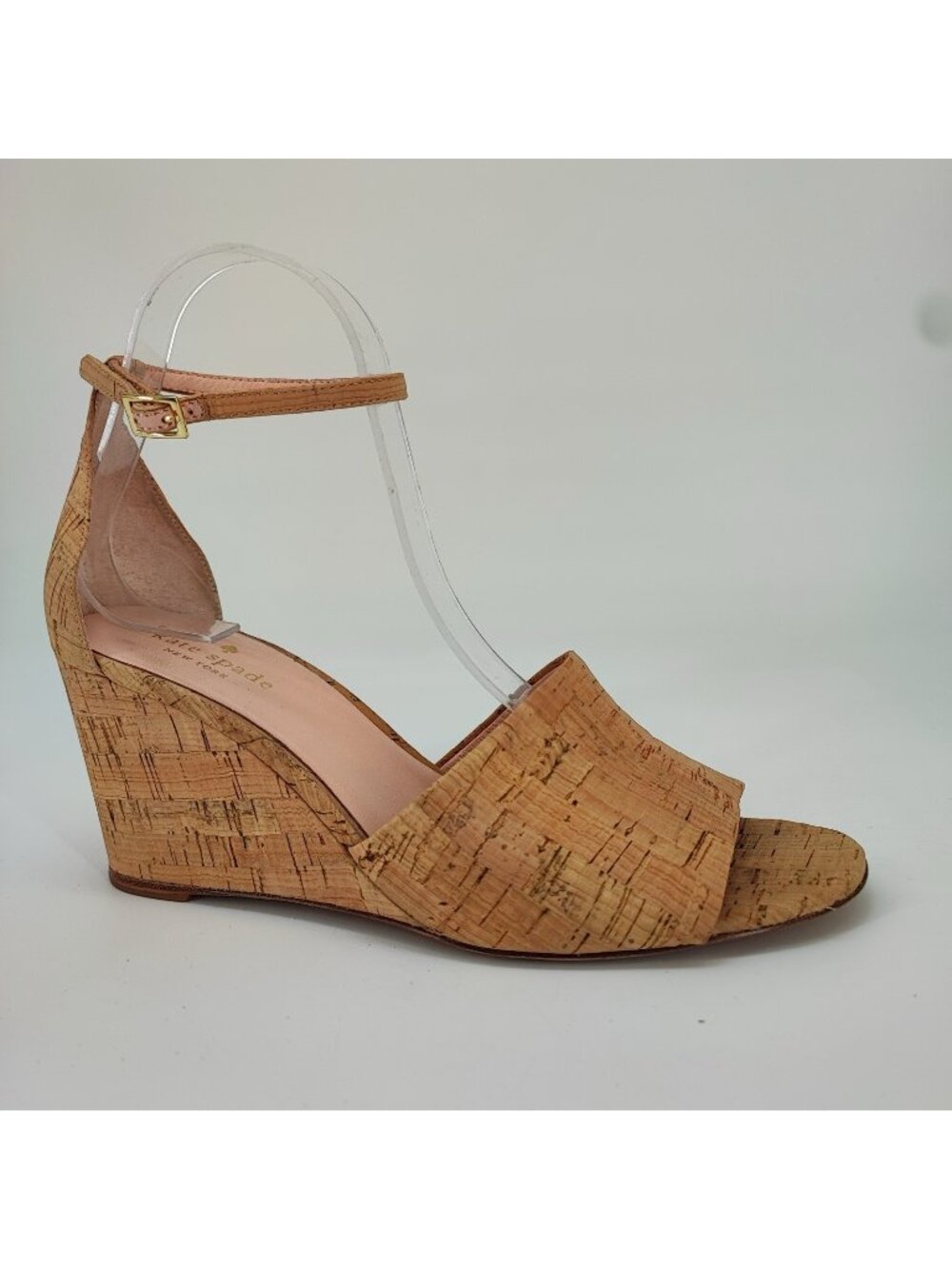 Kate Spade New York Lizzy Women's Size 8 M Light Brown Leather Wedge Sandals